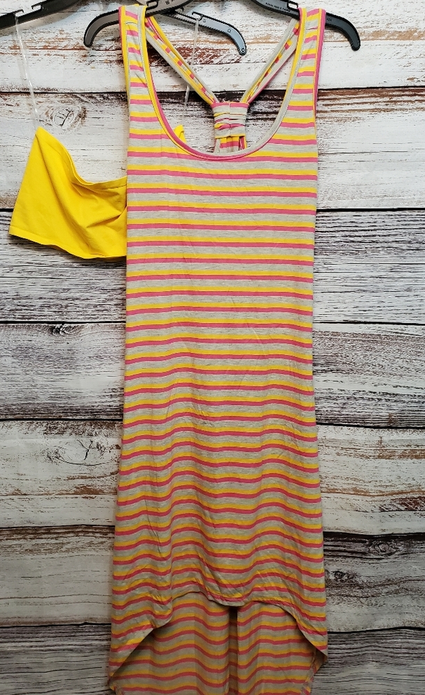 NWOT Derek Heart Hi-Lo Maxi Dress & Strapless Bra